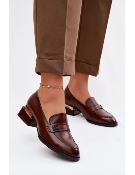 Women's Block Heeled Shoes Vinceza 58625 Brown