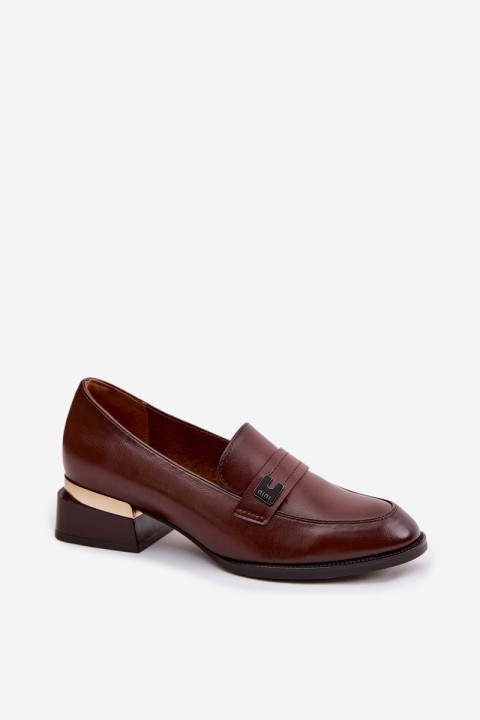 Women's Block Heeled Shoes Vinceza 58625 Brown