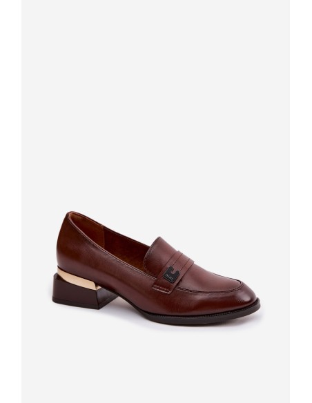 Women's Block Heeled Shoes Vinceza 58625 Brown