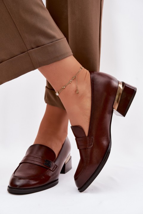 Women's Block Heeled Shoes Vinceza 58625 Brown