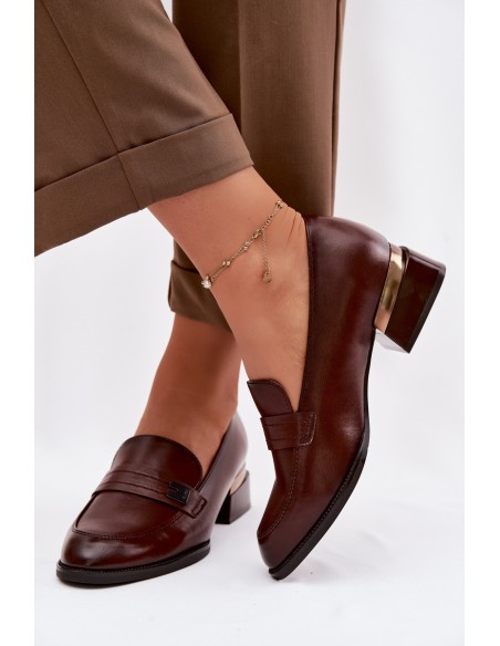 Women's Block Heeled Shoes Vinceza 58625 Brown