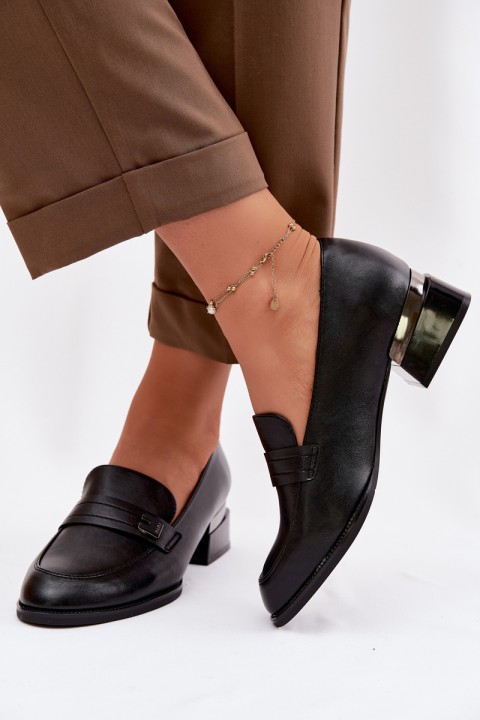 Women's Block Heel Shoes Vinceza 58625 Black