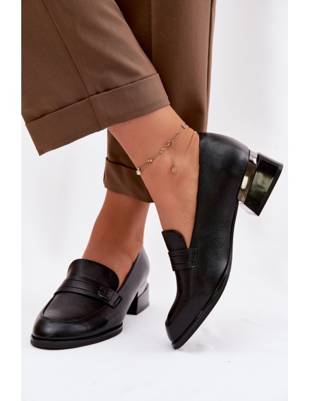 Women's Block Heel Shoes Vinceza 58625 Black