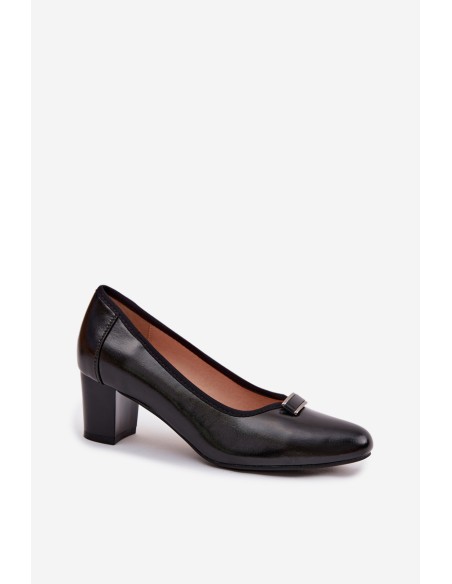 Vinceza Block Heel Shoes 58622 Black