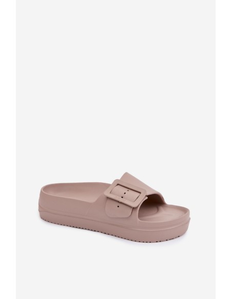 Women's Foam Platform Sandals With Buckle Big Star TT274A079 Dark Beige