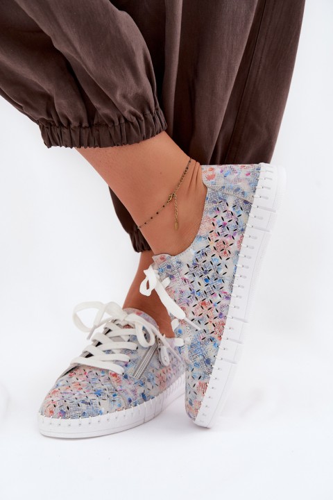 Silver Suede Open Shoes Kamelia