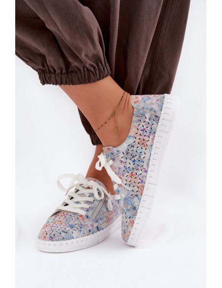 Silver Suede Open Shoes Kamelia