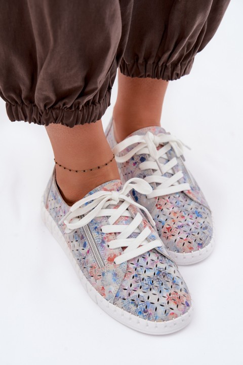 Silver Suede Open Shoes Kamelia