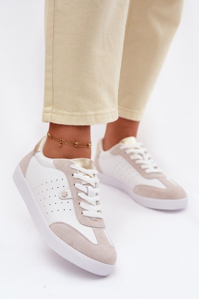 Women's Sneakers Made of Natural Leather LR61-7091 White