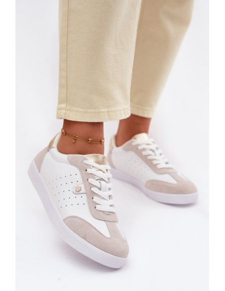 Women's Sneakers Made of Natural Leather LR61-7091 White