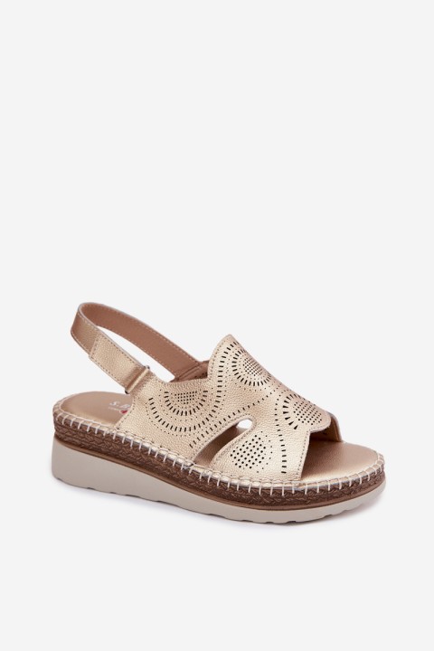 Leather Platform Sandals S.Barski GR61-5916 Gold