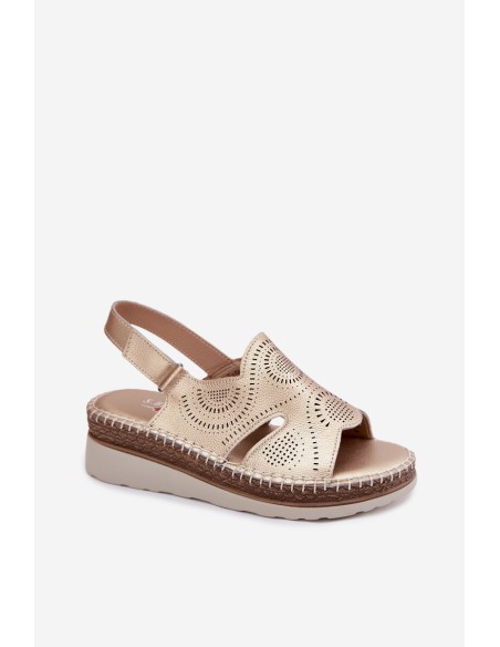 Leather Platform Sandals S.Barski GR61-5916 Gold