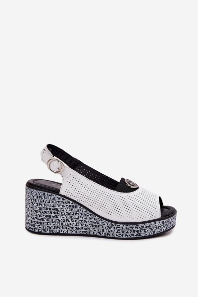 Leather Platform Sandals S.Barski LR61-7010 White 2