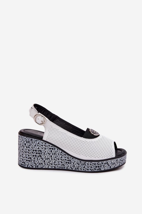 Leather Platform Sandals S.Barski LR61-7010 White