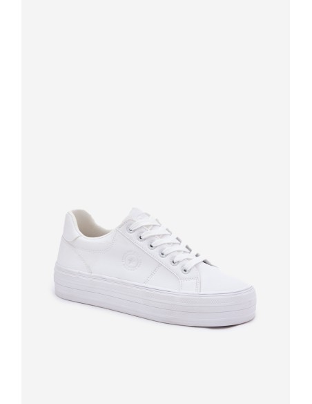 Eco leather women's sneakers on platform Big Star RR274298 white