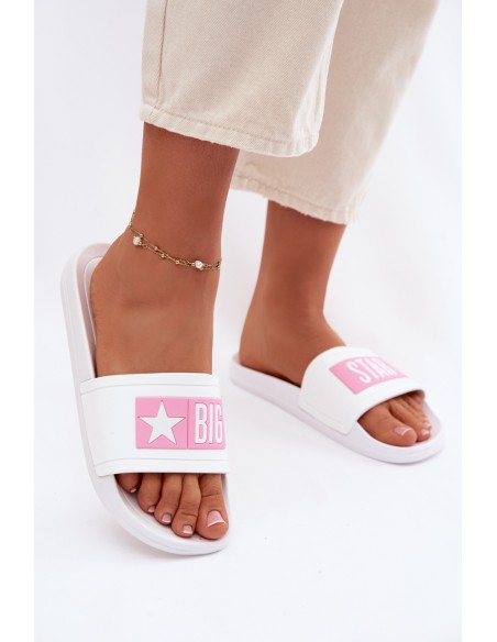 Women's Slides Big Star TT274A005 White-Pink