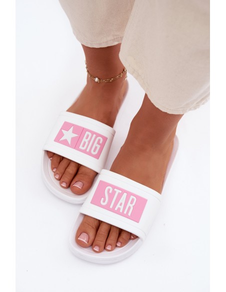 Women's Slides Big Star TT274A005 White-Pink