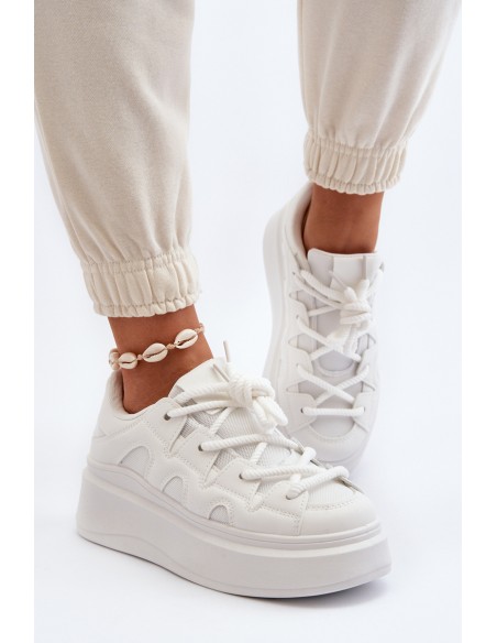 Women's sneakers with chunky lacing white Vinali