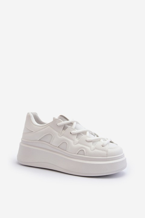 Women's sneakers with chunky lacing white Vinali