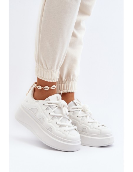 Women's sneakers with chunky lacing white Vinali