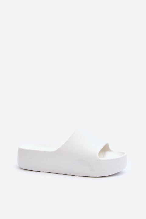 Women's Thick Sole White Slides Oreithano