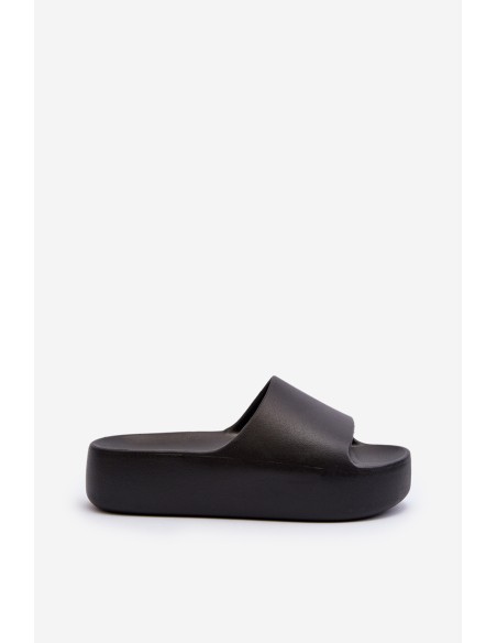 Women's Black Thick Sole Slides Oreithano