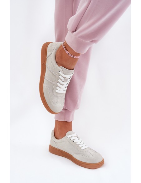Suede Low Sneakers Women Grey Paliana