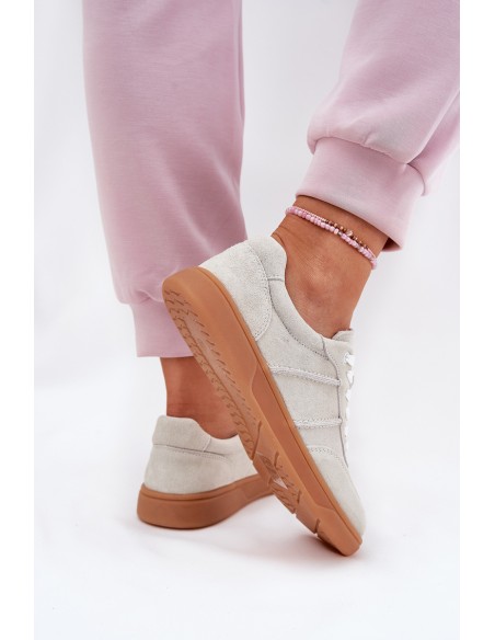 Suede Low Sneakers Women Grey Paliana