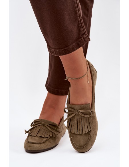 Women's Loafers with Fringes Green Janelisse
