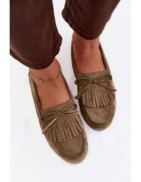 Women's Loafers with Fringes Green Janelisse