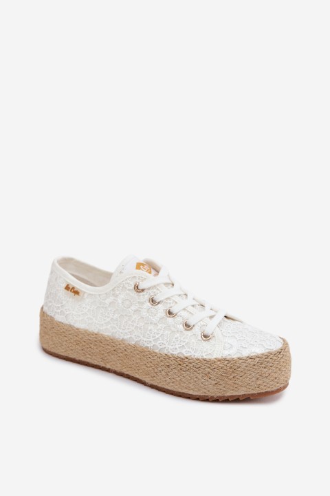 Lace Sneakers Espadrilles Platform Lee Cooper LCW-26-31-4326 White