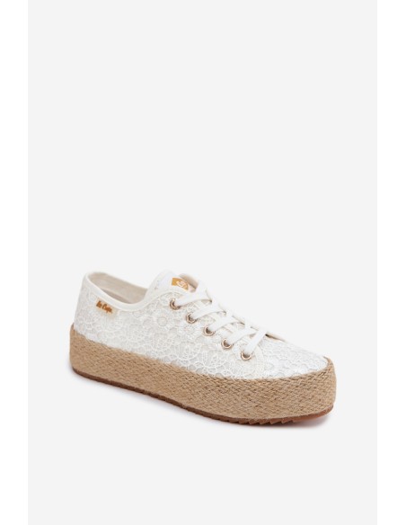 Lace Sneakers Espadrilles Platform Lee Cooper LCW-26-31-4326 White