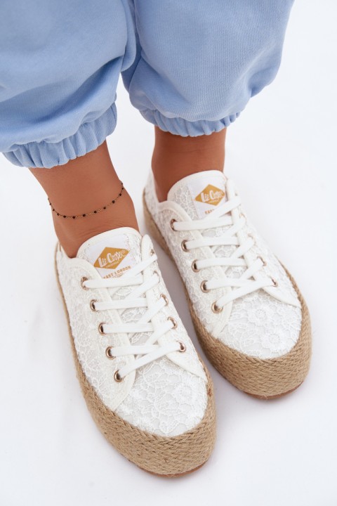Lace Sneakers Espadrilles Platform Lee Cooper LCW-26-31-4326 White