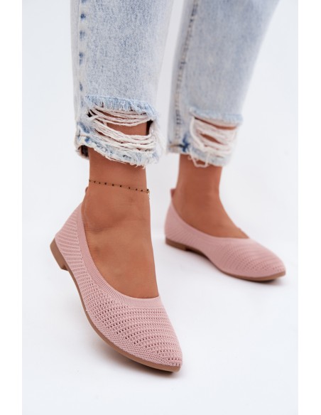 Sarina Women's Mesh Fabric Ballerinas Pink