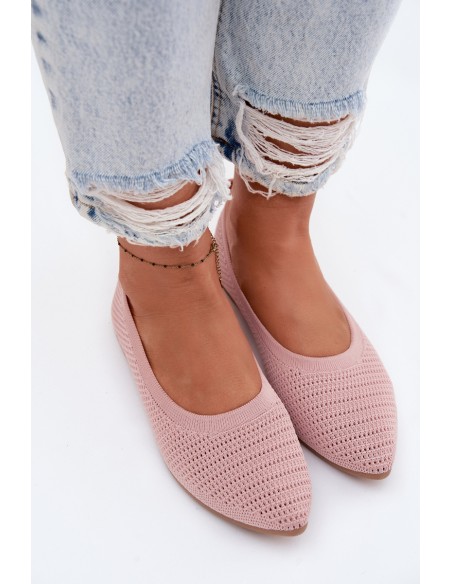 Sarina Women's Mesh Fabric Ballerinas Pink