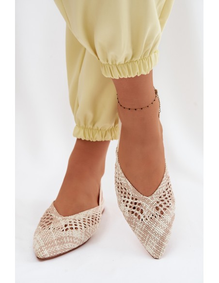 Women's Beige Flat Sandals Lelrene