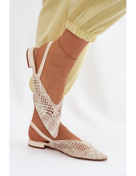 Women's Beige Flat Sandals Lelrene