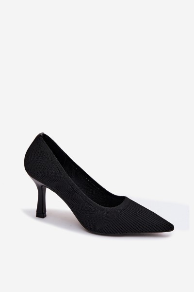 Fabric High Heels Black Pumps Lelissey 2