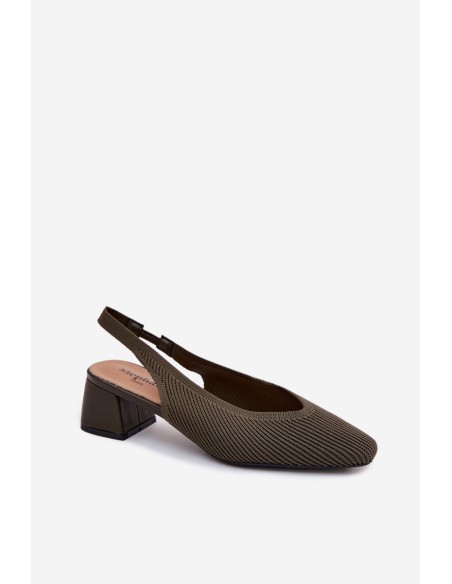 Material Women's High Heel Sandals Dark Green Marcelle