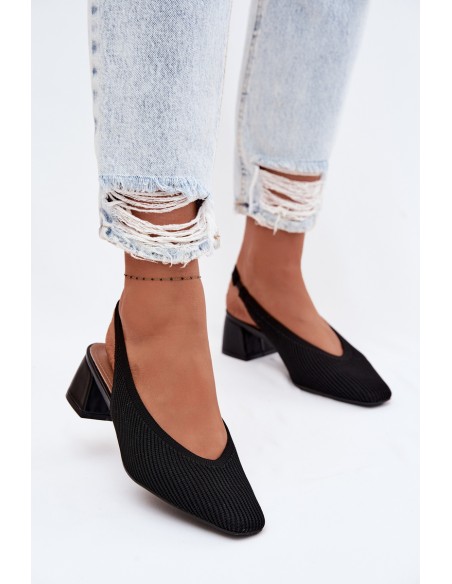 Material Women's High Heeled Black Sandals Marcelle