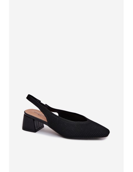 Material Women's High Heeled Black Sandals Marcelle