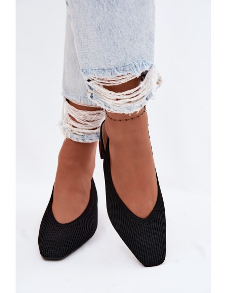 Material Women's High Heeled Black Sandals Marcelle