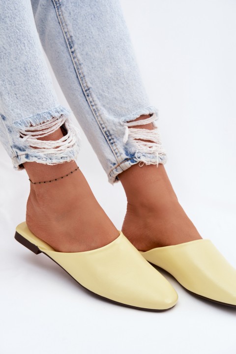 Women's Mules Flat Yellow Romelle