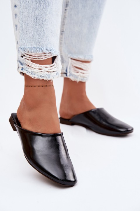 Women's Mules Flat Black Imitation Leather Romelle