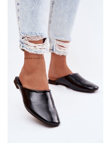 Women's Mules Flat Black Imitation Leather Romelle