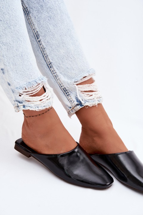 Women's Mules Flat Black Imitation Leather Romelle