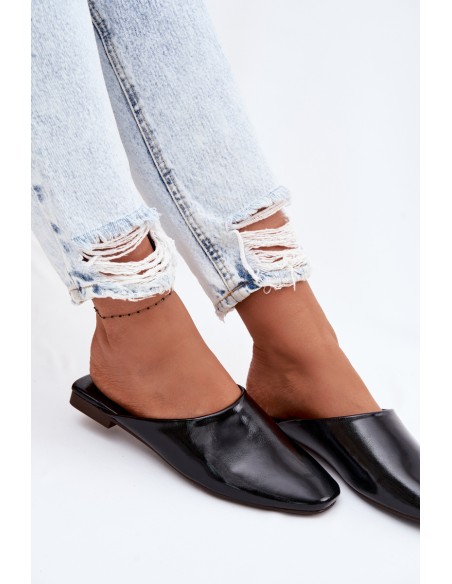 Women's Mules Flat Black Imitation Leather Romelle