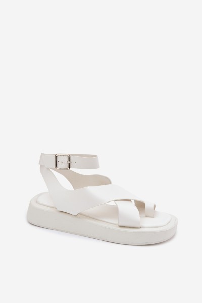 Eco Leather Sandals With Platform White Zella 2