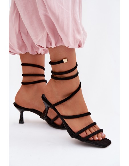Women's High Heel Sandals With Straps Black Samara