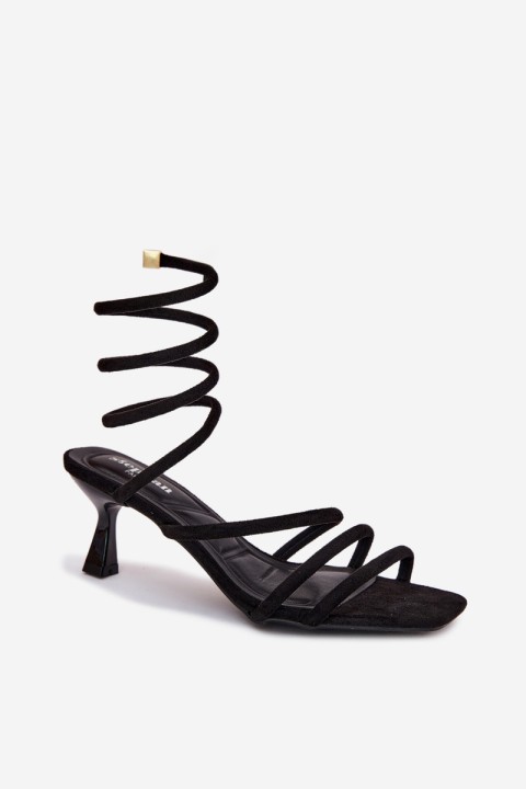 Women's High Heel Sandals With Straps Black Samara